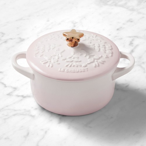 Le Creuset Noel Mini Cocotte with Star Knob, 24-oz., Shell Pink
