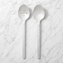 Williams Sonoma Extension Stainless-Steel Slotted and Solid Spoons, Set of 2