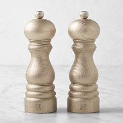 Peugeot Golden Salt and Pepper Mills, 7"