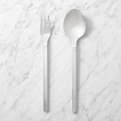 Williams Sonoma Extension Stainless-Steel Solid Spoon and Fork, Set of 2