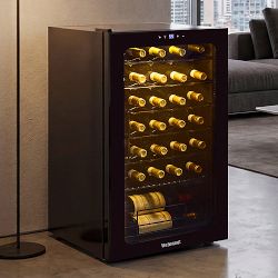 Wine Enthusiast 33-Bottle Wine Refrigerator with Upright Bottle Storage