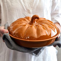 Williams Sonoma Pumpkin Covered Pie Dish