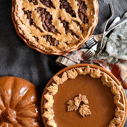 Williams Sonoma Pumpkin Covered Pie Dish