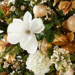 Faux Silver and Gold Pre-Decorated Christmas Tree