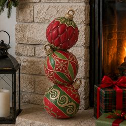 Pre-Lit Ornament Bauble Stack 16"