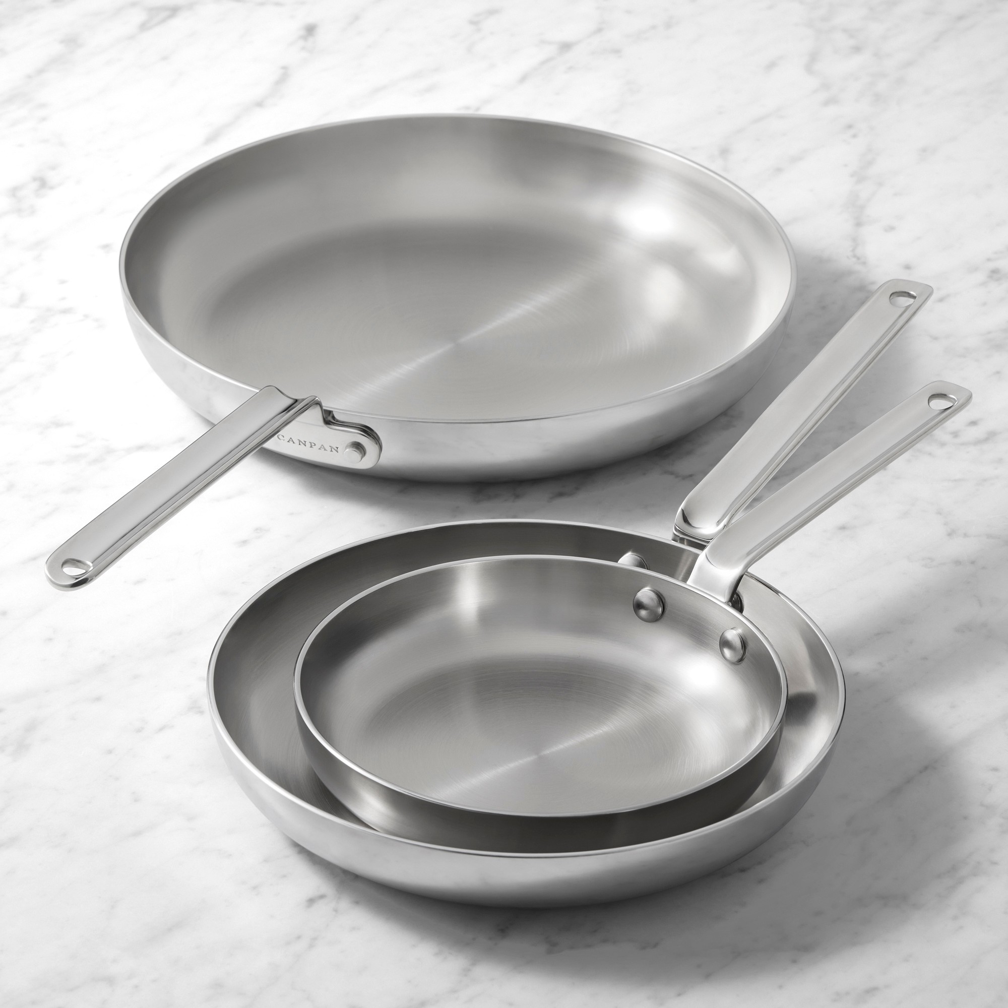SCANPAN TSS+ S Stainless-Steel Fry Pan, Set of 3 Sansujyuku sansujyuku.com