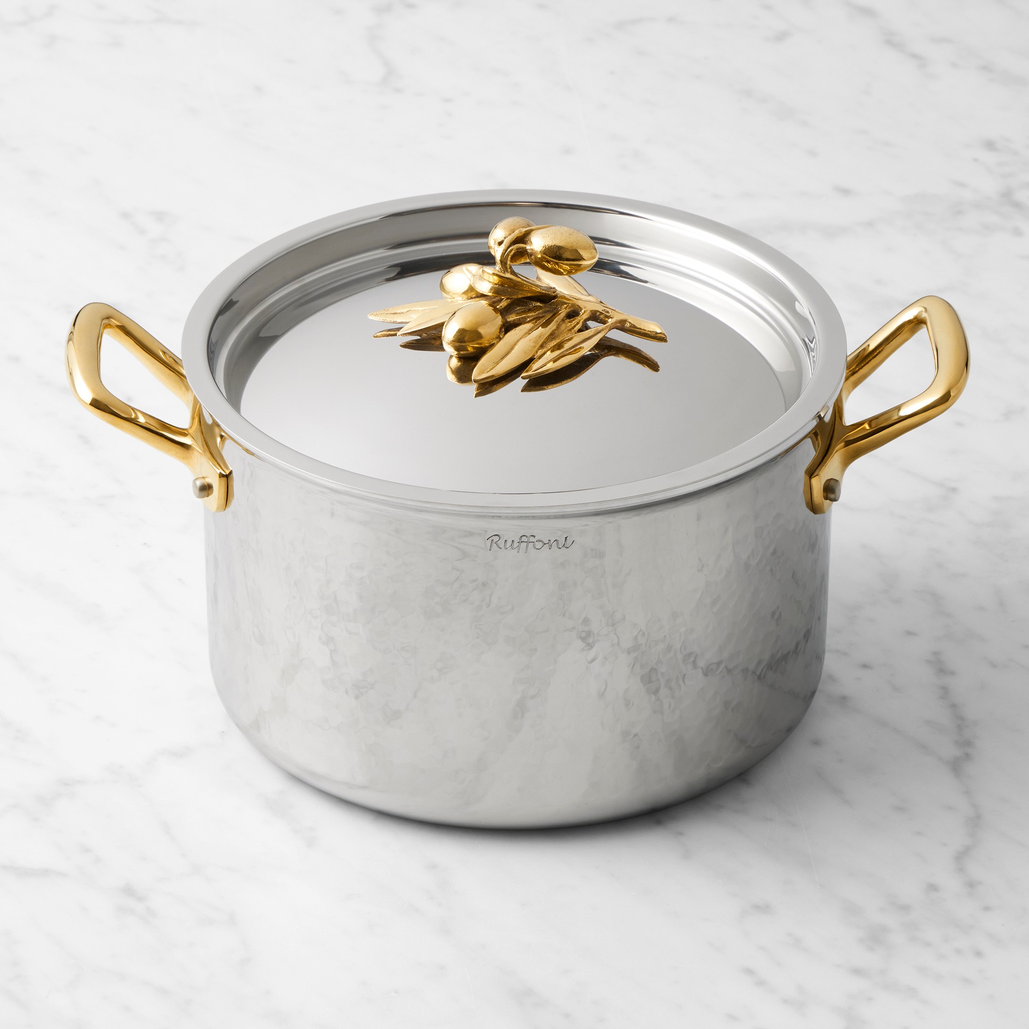Ruffoni Opus Olivia Hammered Stainless Steel Soup Pot with Olive Knob, 4-Qt simolary.com 5 Ruffoni Opus Olivia Hammered Stainless Steel Soup Pot with Olive Knob, 4-Qt Simolary simolary.com 5