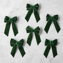 Green Bow Tie with Wire, Set of 6