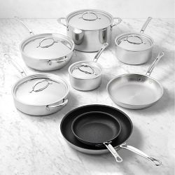 Hestan ProBond Luxe Professional Clad Stainless-Steel Mixed Material 13-Piece Cookware Set
