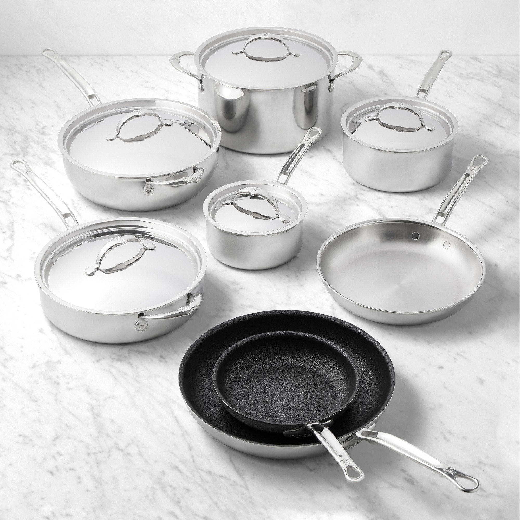 Hestan ProBond Luxe Professional Clad Stainless-Steel Mixed Material 13-Piece Cookware Set simolary.com 5 Hestan ProBond Luxe Professional Clad Stainless-Steel Mixed Material 13-Piece Cookware Set Simolary simolary.com 5