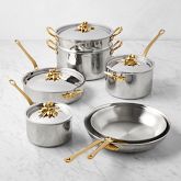 Ruffoni Opus Olivia Hammered Stainless Steel 11-Piece Cookware Set with Olive Knob Simolary simolary.com 10