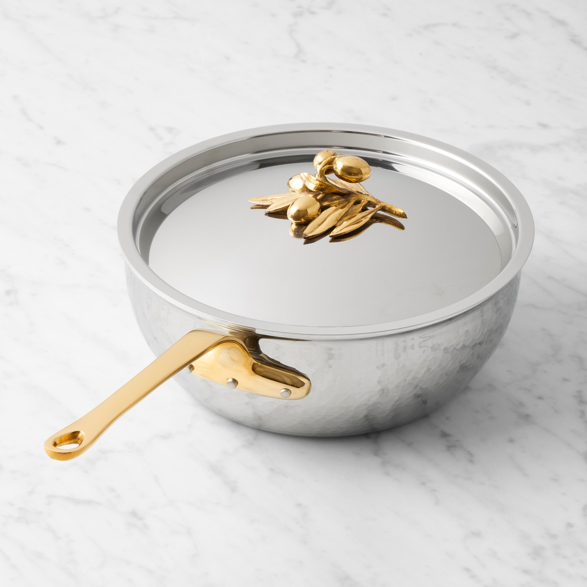 Ruffoni Opus Olivia Hammered Stainless Steel Chef Pan with Olive Knob, 4-Qt simolary.com 5 Ruffoni Opus Olivia Hammered Stainless Steel Chef Pan with Olive Knob, 4-Qt Simolary simolary.com 5