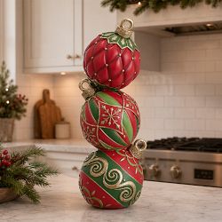 Pre-Lit Ornament Bauble Stack, 16"
