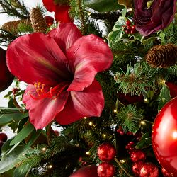 Faux Red Pre-Decorated Christmas Tree