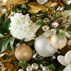 Faux Silver and Gold Pre-Decorated Christmas Tree