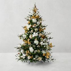 Faux Silver and Gold Pre-Decorated Christmas Tree