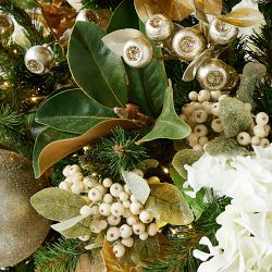 Faux Silver and Gold Pre-Decorated Christmas Tree