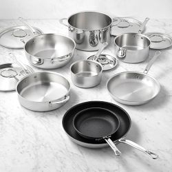 Hestan ProBond Luxe Professional Clad Stainless-Steel Mixed Material 13-Piece Cookware Set
