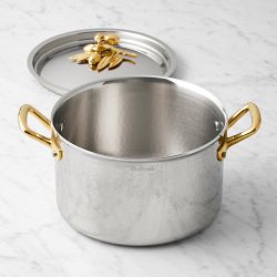 Ruffoni Opus Olivia Hammered Stainless Steel Soup Pot with Olive Knob, 4-Qt
