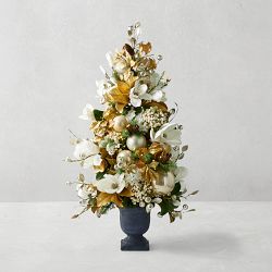 Faux Silver and Gold Pre-Decorated Christmas Tree, 3.5'