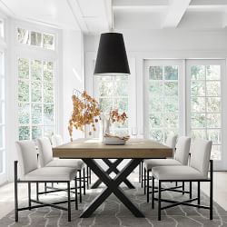 Chain Link Pendant Light, Black Linen
