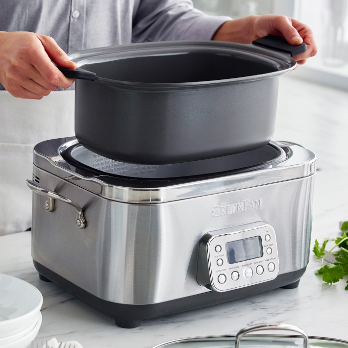 GreenPan Premiere Stainless-Steel 6-Qt Slow Cooker | Williams Sonoma