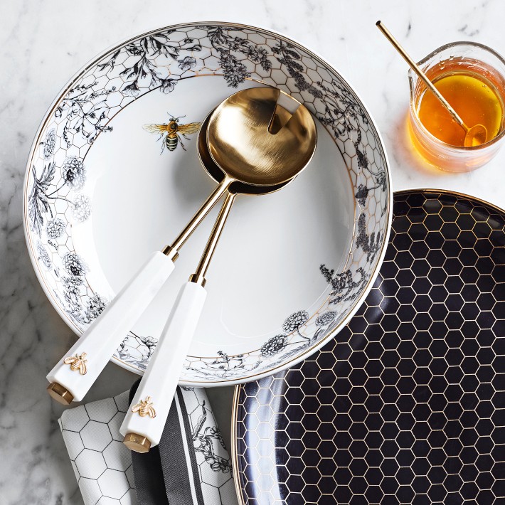 Marble Honeycomb Salad Servers | Williams Sonoma