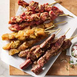 Assorted Mediterranean Marinated Meat Skewers, Set of 12