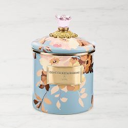 MacKenzie Childs Wild Rose Slate Small Canister