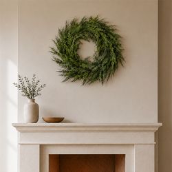 Deluxe Cedar Faux Wreath, 22"
