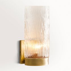 Hartford Sconce, Antique Brass, Textured Glass