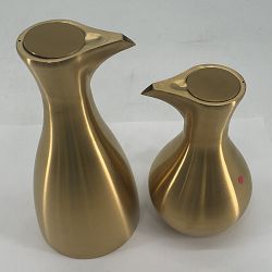 OPEN BOX: CHIP AND DENT Olipac Cigno Satin Gold Oil Cruets Gift Set, 0.5L