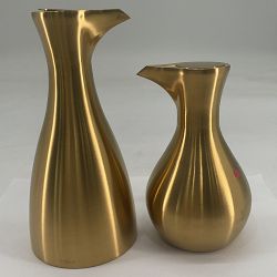 OPEN BOX: CHIP AND DENT Olipac Cigno Satin Gold Oil Cruets Gift Set, 0.5L