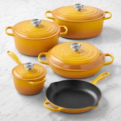 Le Creuset Signature Enameled Cast Iron 9-Piece Cookware Set, Nectar
