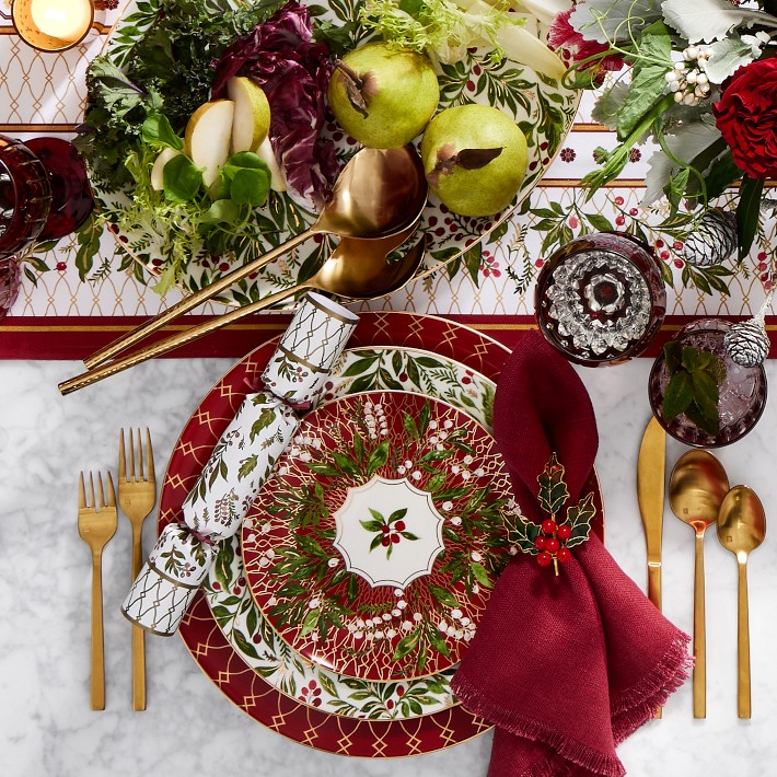 Noel Dinner Plates, 24k Gold Porcelain | Williams Sonoma