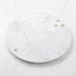 Marble Honeycomb Round Cheese Board with Cheese Knives