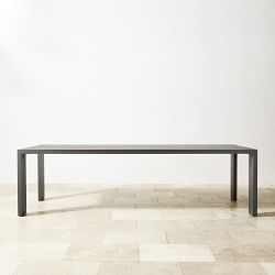 Larnaca Slate Grey Metal Dining Table (94"-108") &amp; All Weather Weave Chair Set