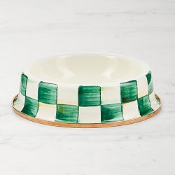 MacKenzie Childs Pet Bowls Emerald Check, Small