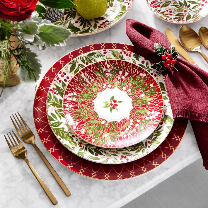 Noel Dinner Plates, 24k Gold Porcelain | Williams Sonoma