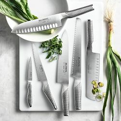 Global Classic Hollow-Ground Santoku Knife, 7"