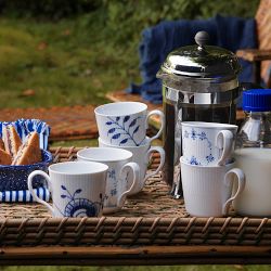Royal Copenhagen Blue Fluted Mugs, Set of 2