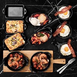 Lodge Classic Seasoned Cast Iron Skillets, 6.5", Set of 4