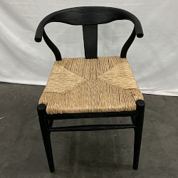 OPEN BOX: CHIP AND DENT Baldwin Dining Arm Chair, Drifted Matte Black