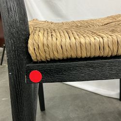 OPEN BOX: CHIP AND DENT Baldwin Dining Arm Chair, Drifted Matte Black