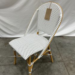 OPEN BOX: French Bistro Dining Side Chair, Almond Frame, Cappaccino Dots