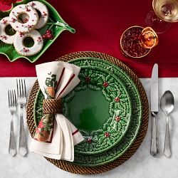 Bordallo Pinheiro Holly Berry Dinner Plates