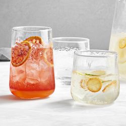Hammered Glass Tall Tumblers, 14-oz