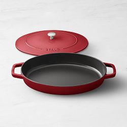 Staub Enameled Cast Iron Oval Gratin with Lid, 2.25 Qt.