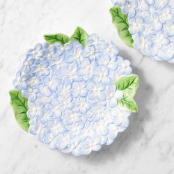Hydrangea Figural Salad Plates, Set of 4
