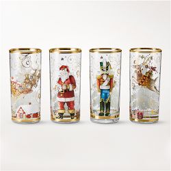 Twas the Night Before Christmas Highball Glasses, Set of 4, Nutcracker